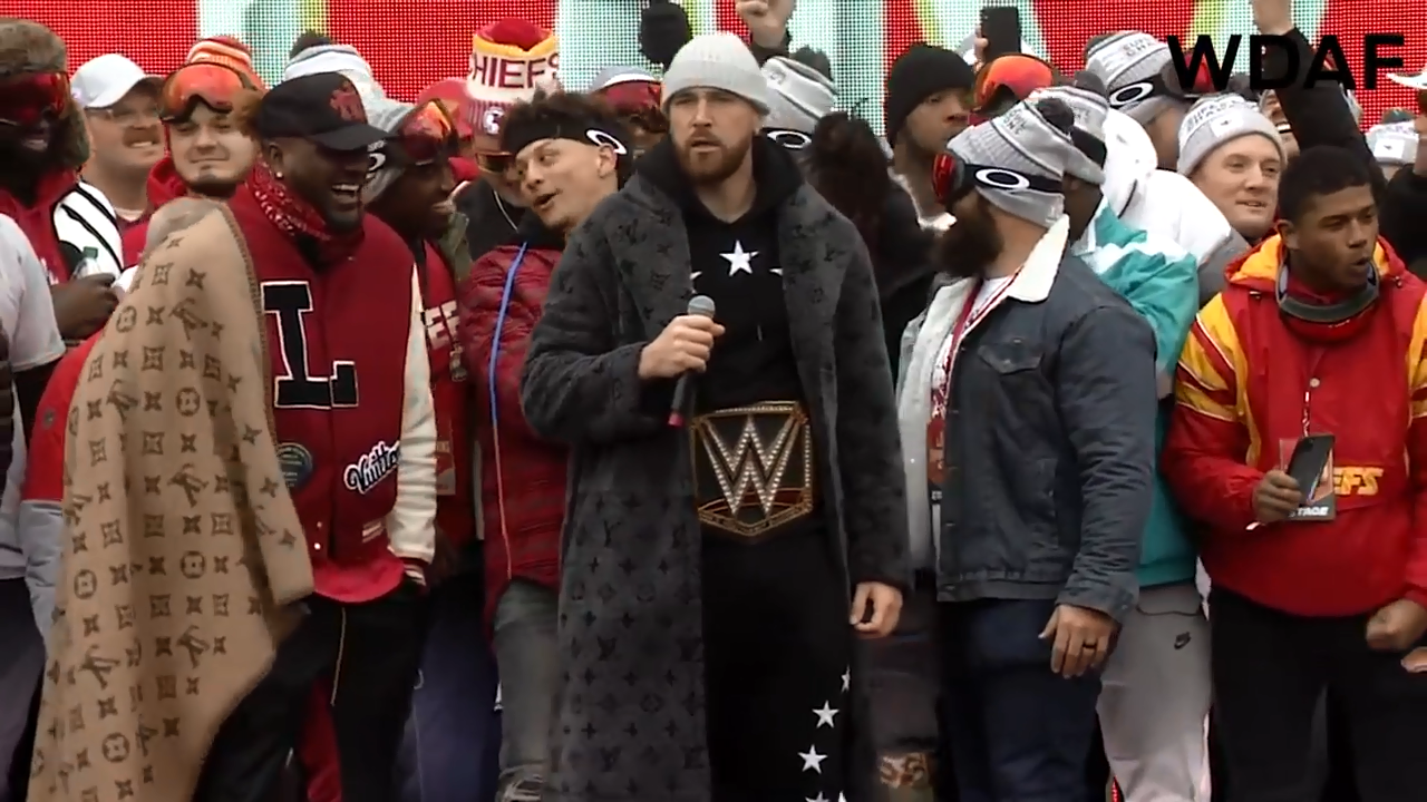 Travis Kelce wore $18,600 coat for Chiefs victory rally – Z-963 – The #1  Hit Music Station